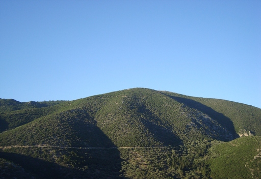 Green mountainside
